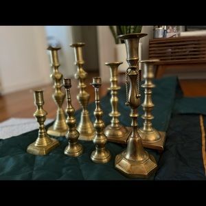 Brass Candlesticks x8
